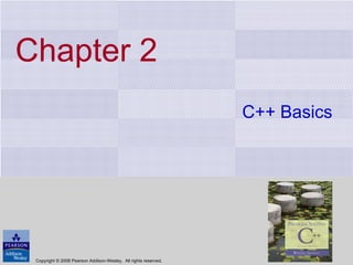 Chapter 2 C++ Basics Copyright © 2008 Pearson Addison-Wesley.  All rights reserved. 