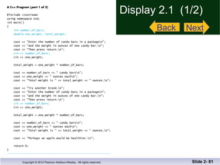 Display 2.1  (1/2) Slide 2-  Back Next 