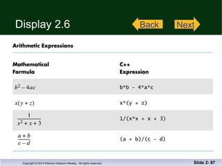 Display 2.6 Slide 2-  Back Next 