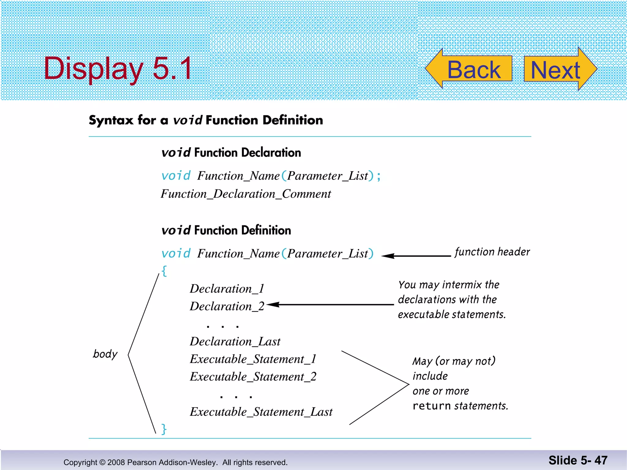 Display 5.1  Slide 5-  Back Next 
