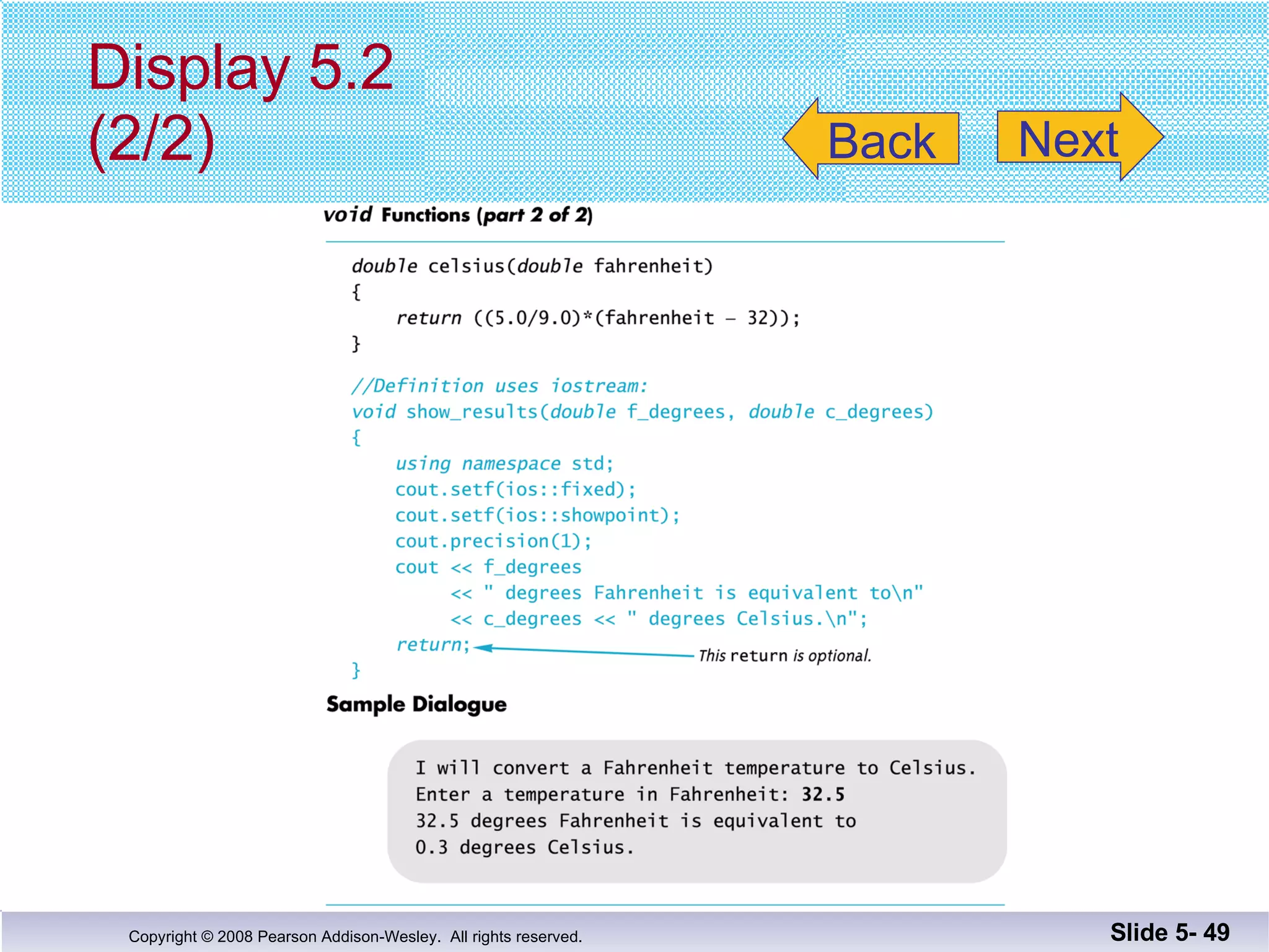 Display 5.2 (2/2) Slide 5-  Back Next 
