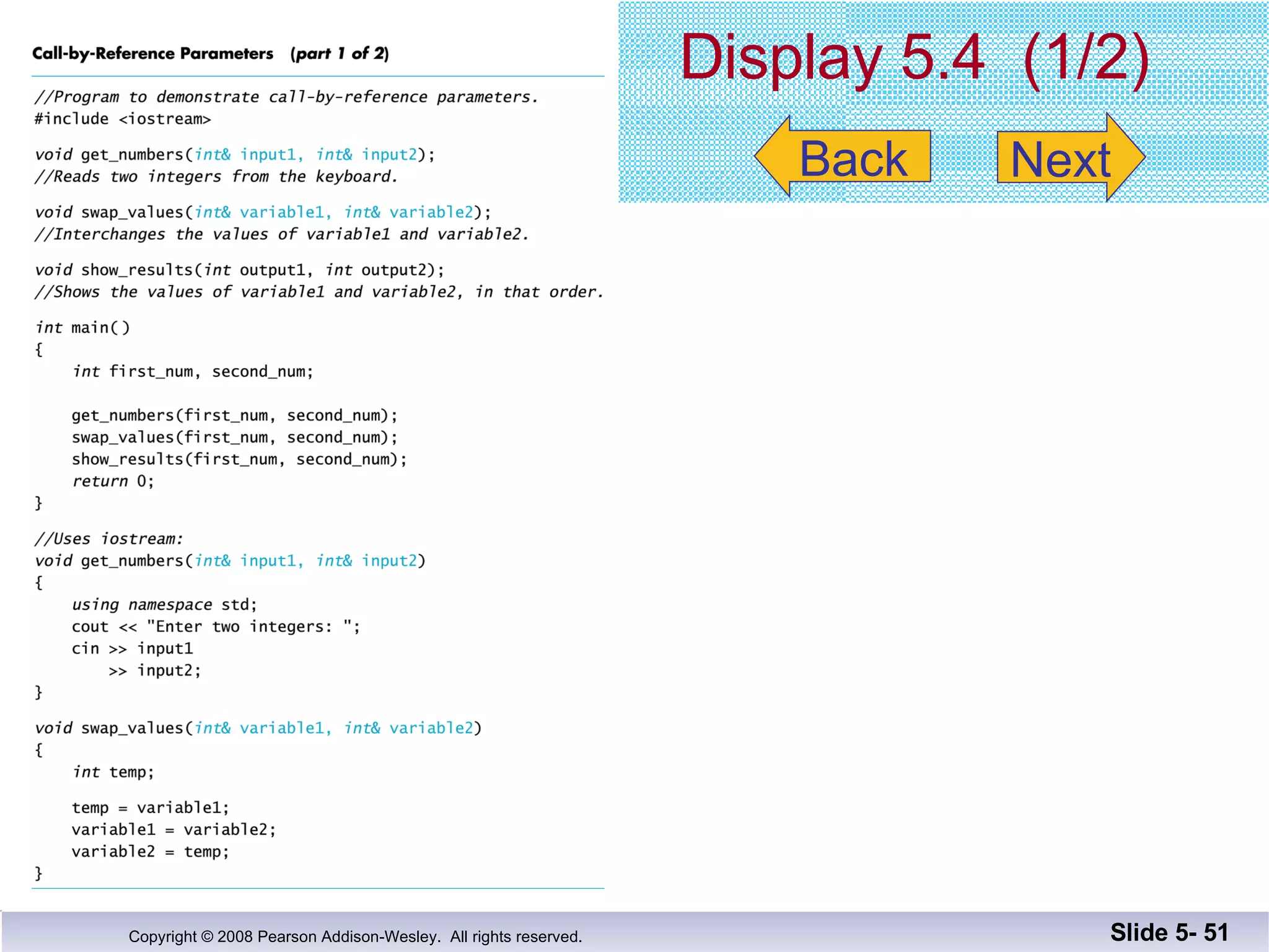 Display 5.4  (1/2) Slide 5-  Back Next 