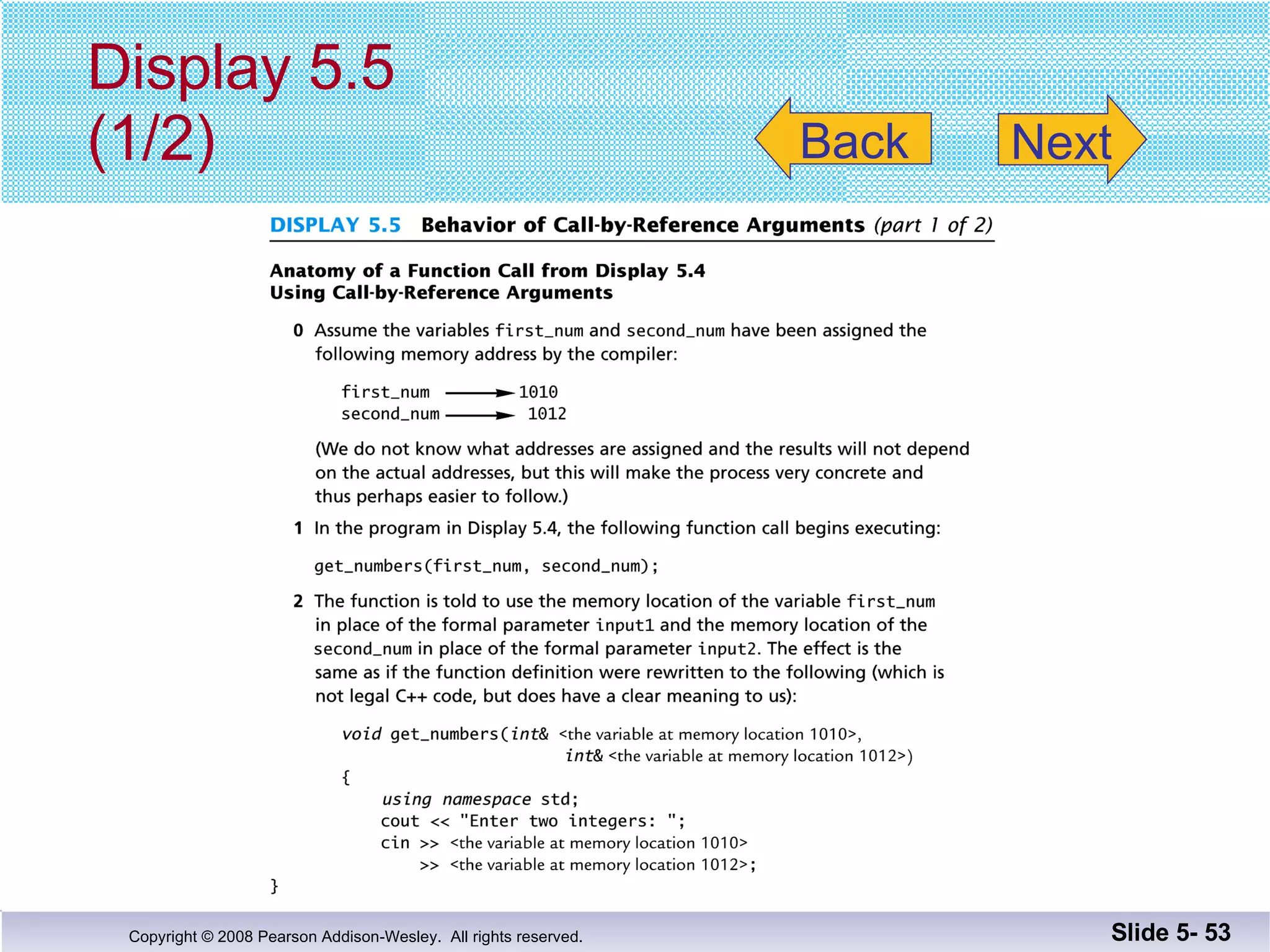Display 5.5 (1/2) Slide 5-  Back Next 