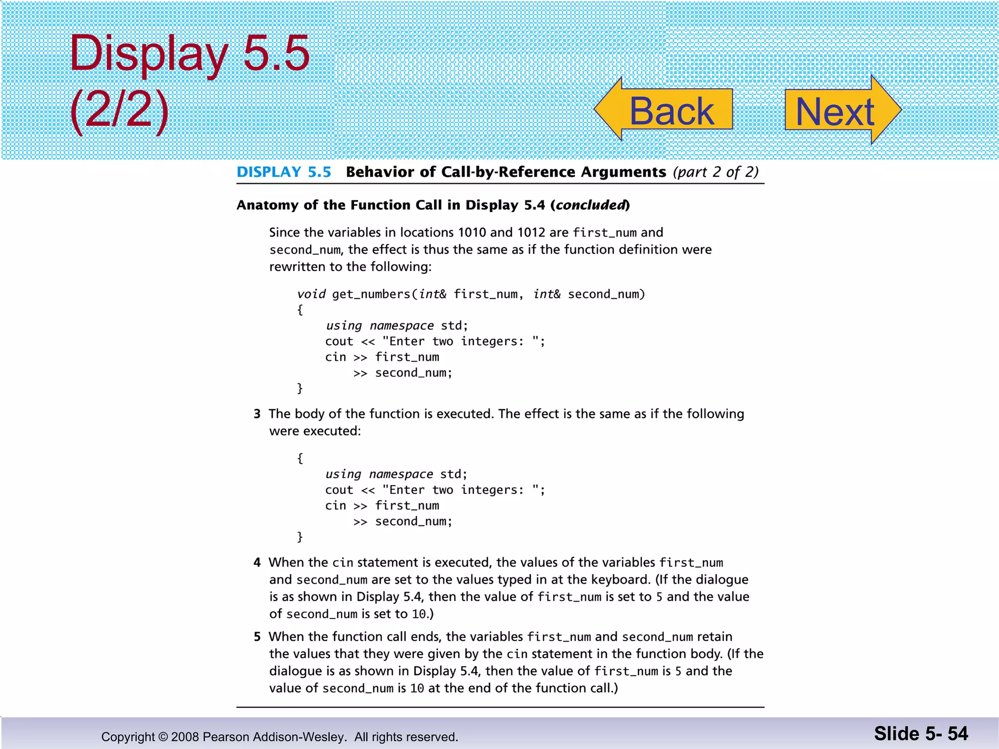 Display 5.5 (2/2) Slide 5-  Back Next 