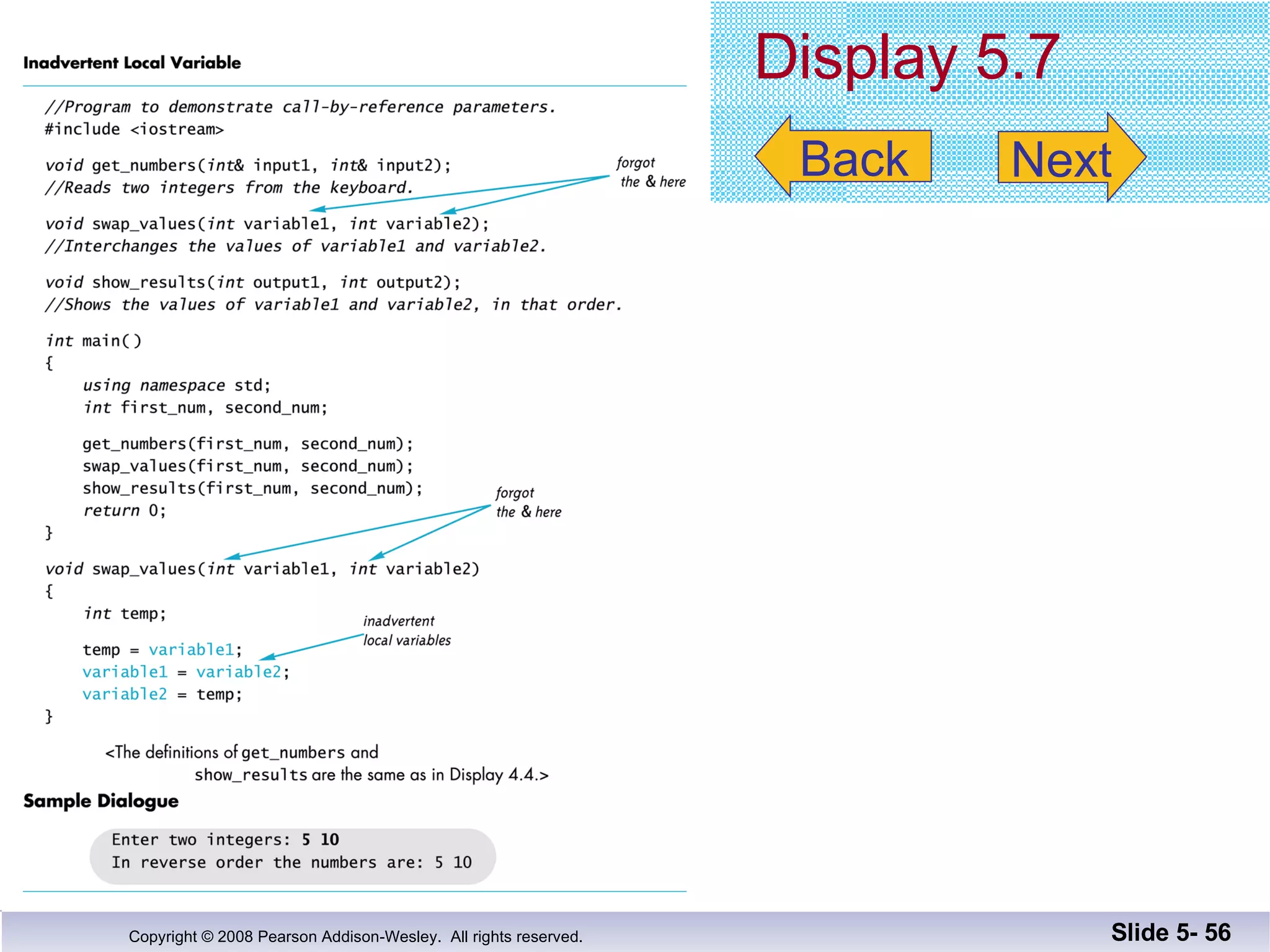 Display 5.7 Slide 5-  Back Next 