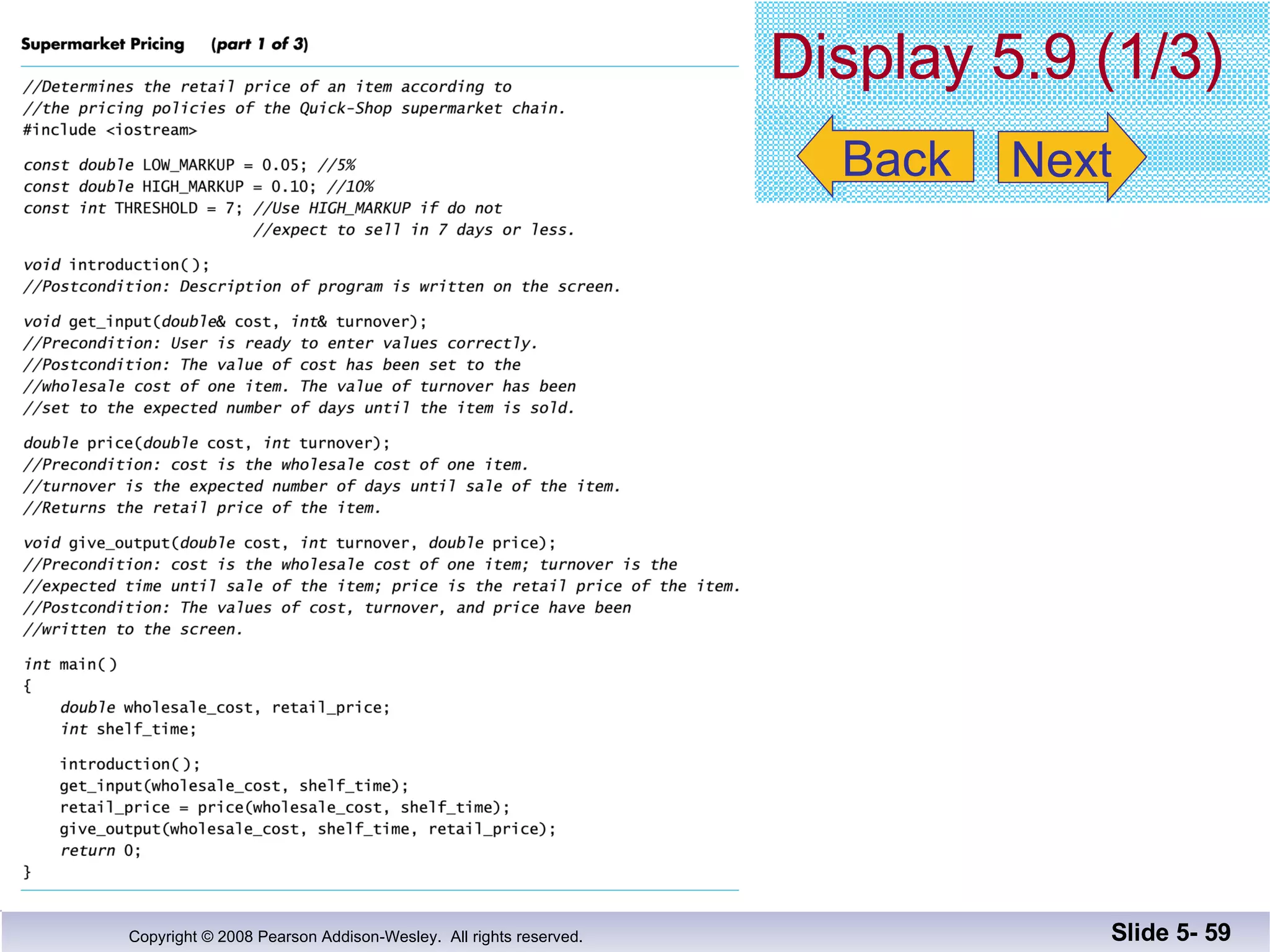 Display 5.9 (1/3) Slide 5-  Back Next 