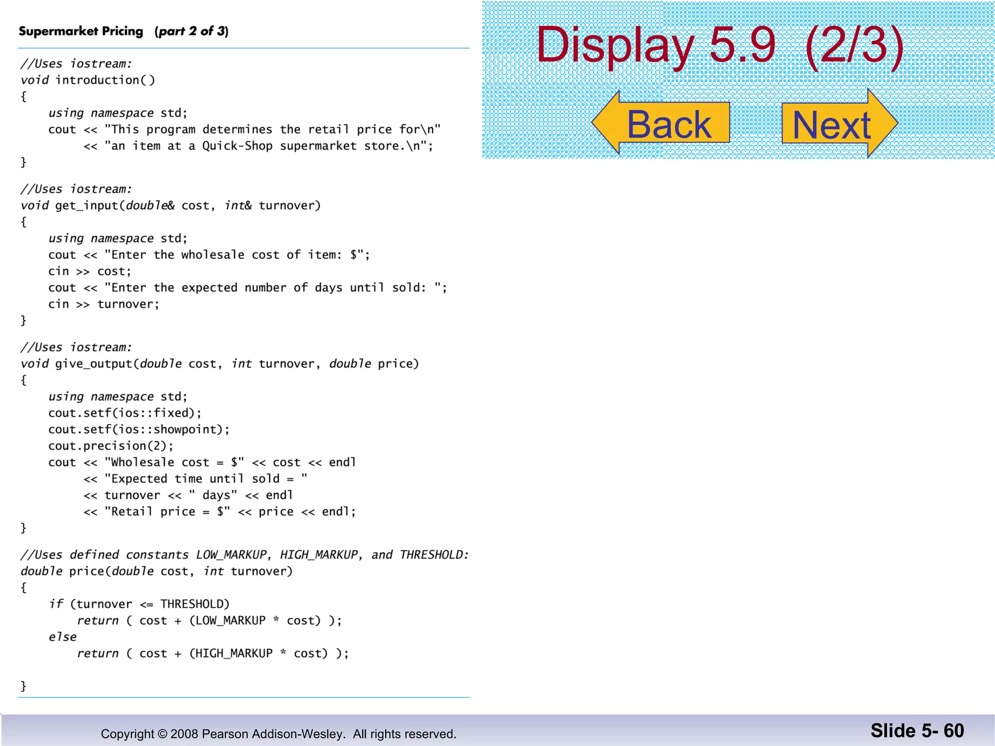 Display 5.9  (2/3) Slide 5-  Back Next 