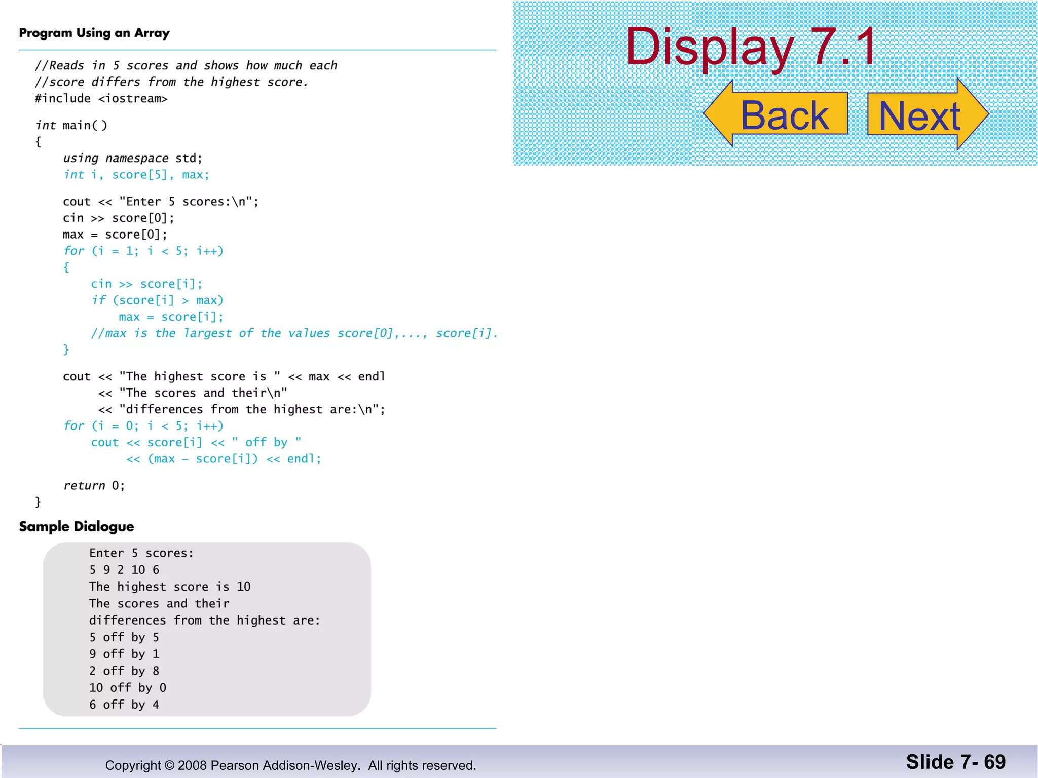 Display 7.1   Slide 7-  Back Next 