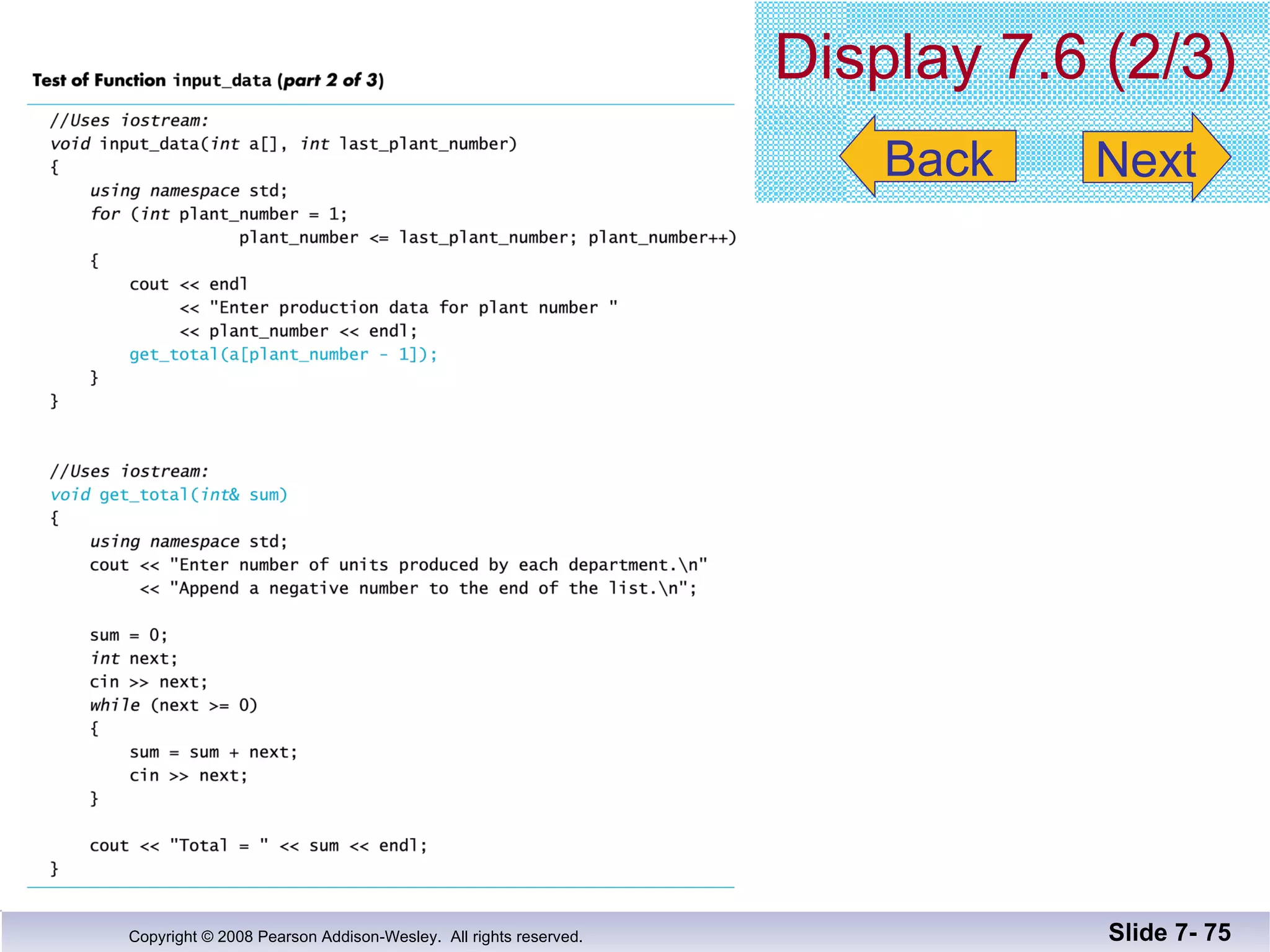 Display 7.6 (2/3) Slide 7-  Back Next 