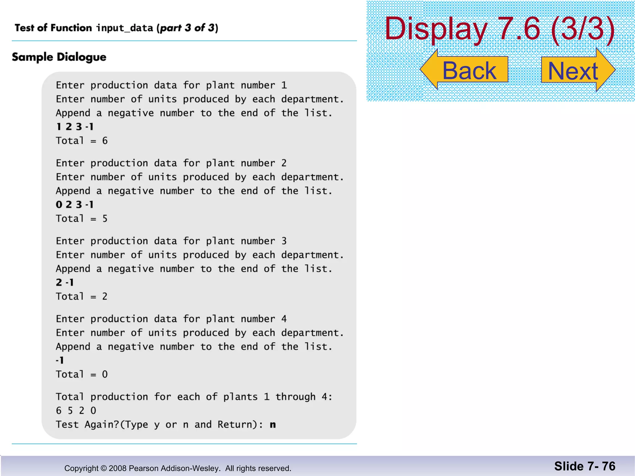 Display 7.6 (3/3) Slide 7-  Back Next 