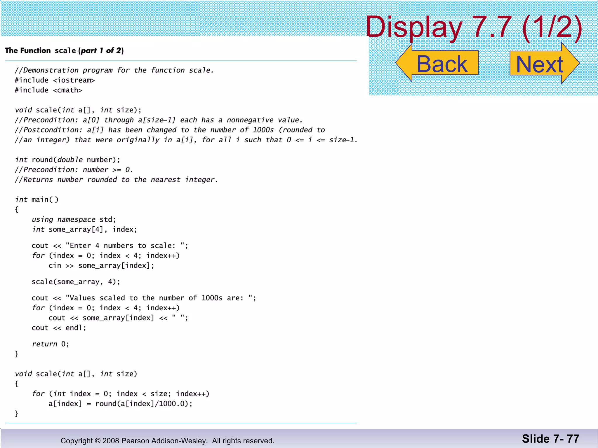 Display 7.7 (1/2) Slide 7-  Back Next 