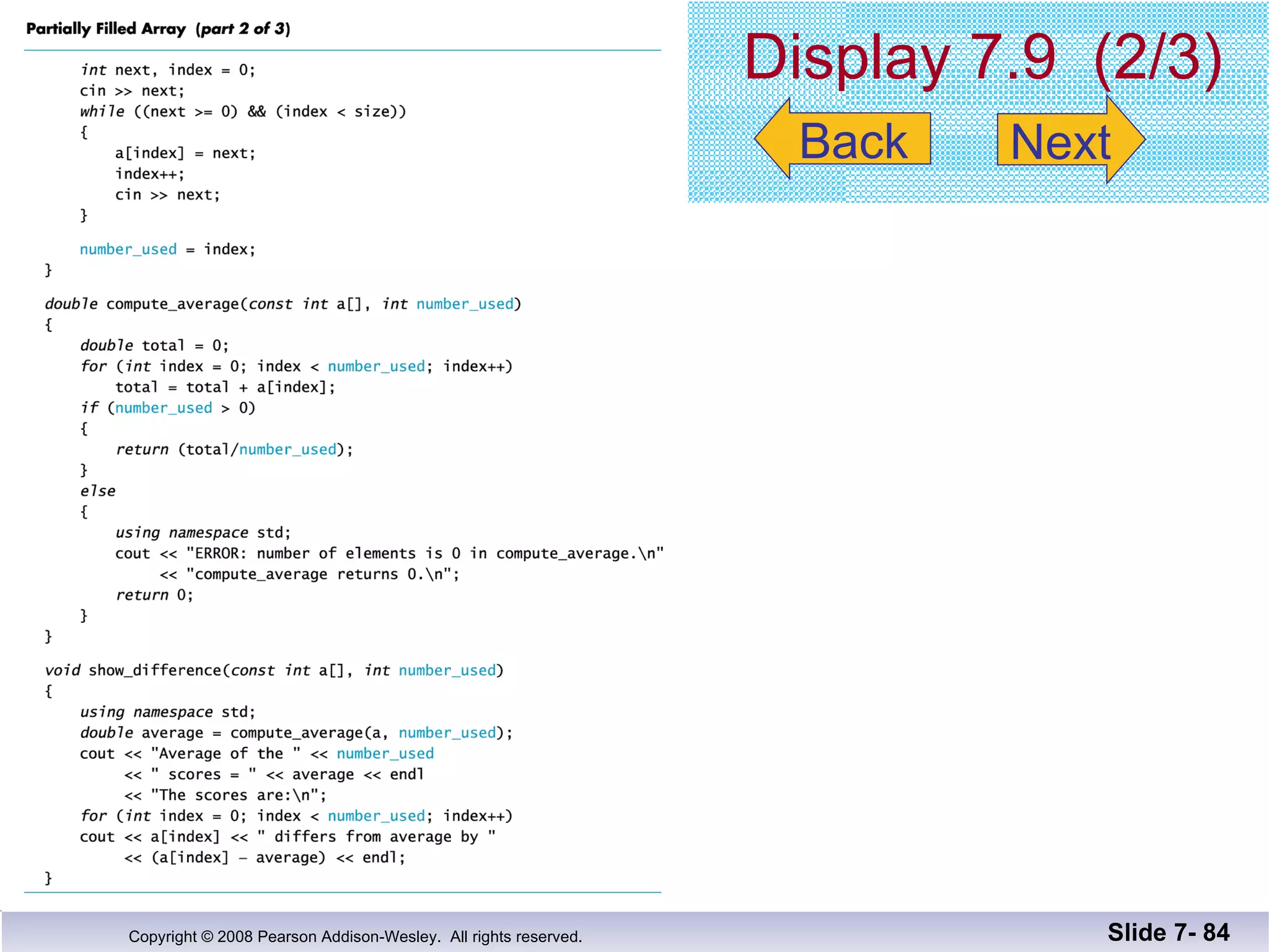 Display 7.9  (2/3) Slide 7-  Back Next 