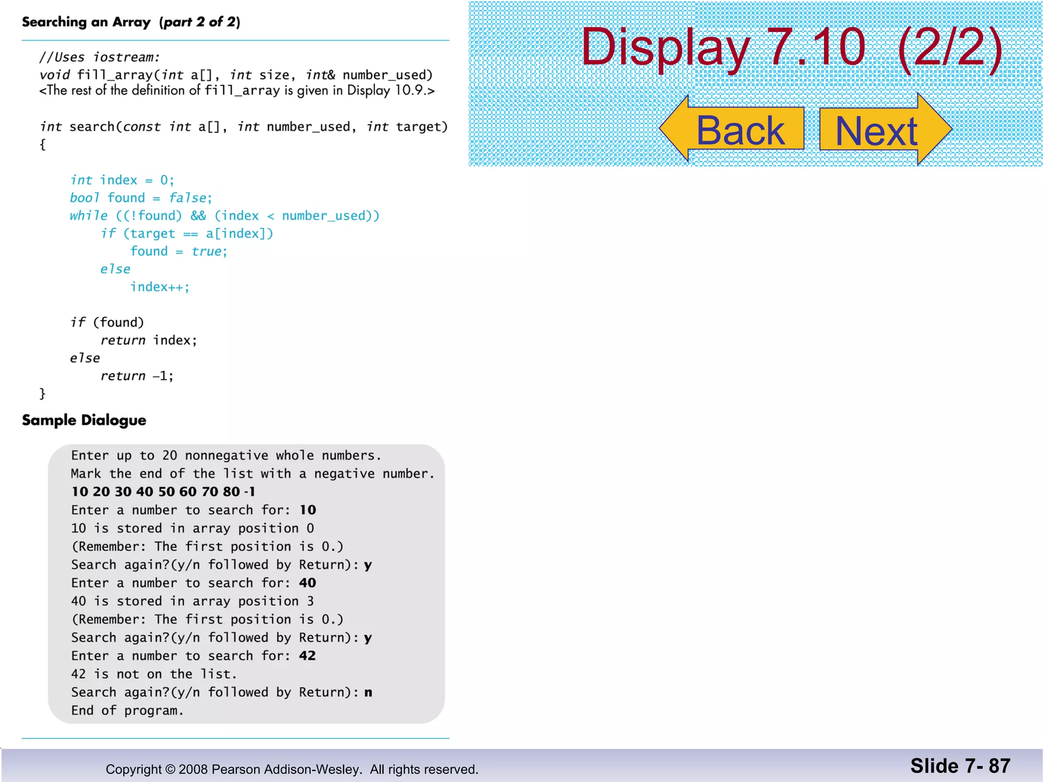 Display 7.10  (2/2) Slide 7-  Back Next 