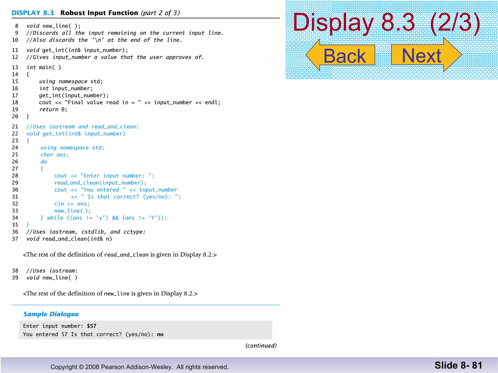Display 8.3  (2/3) Slide 8-  Back Next 
