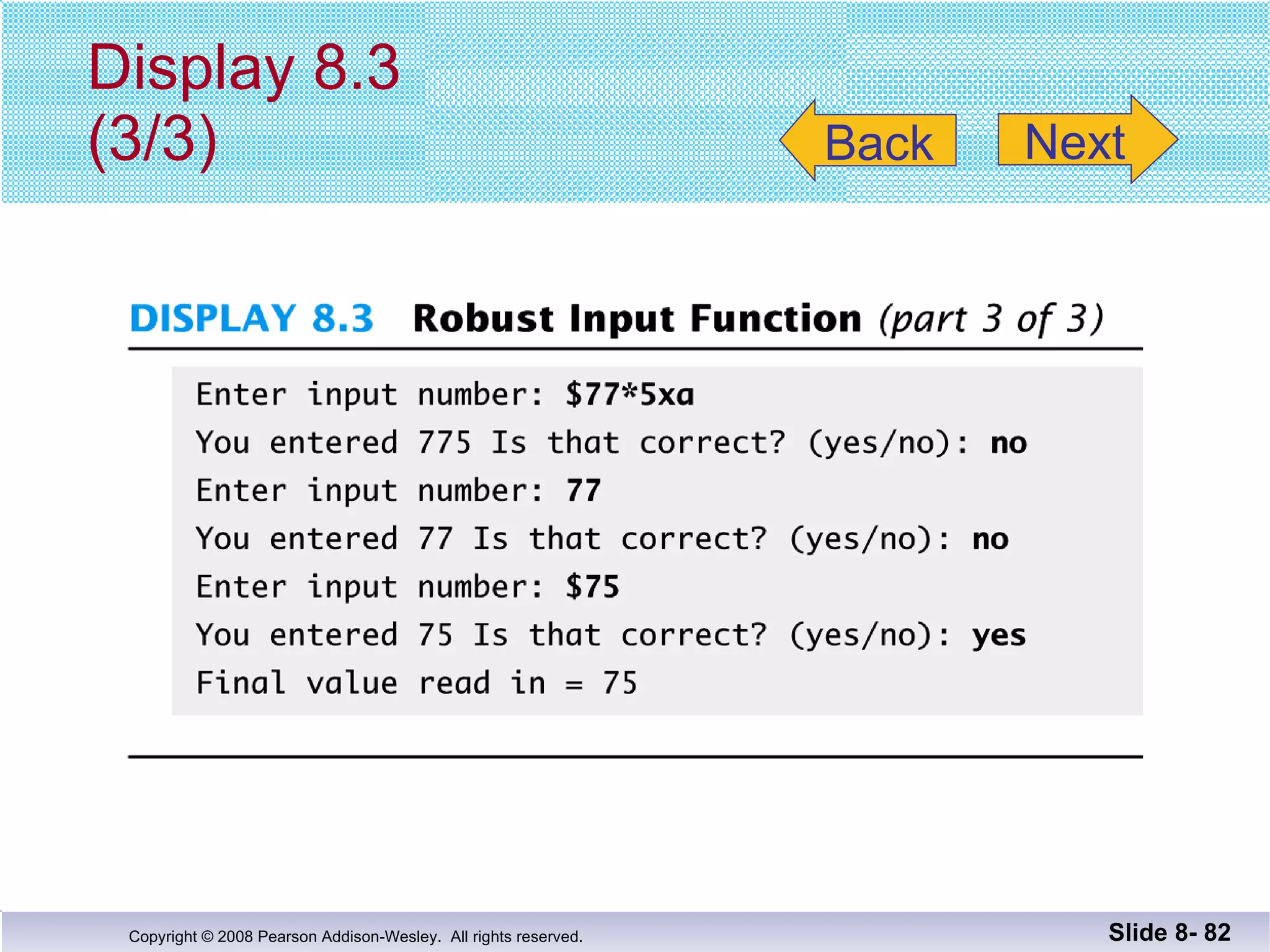 Display 8.3 (3/3) Slide 8-  Back Next 