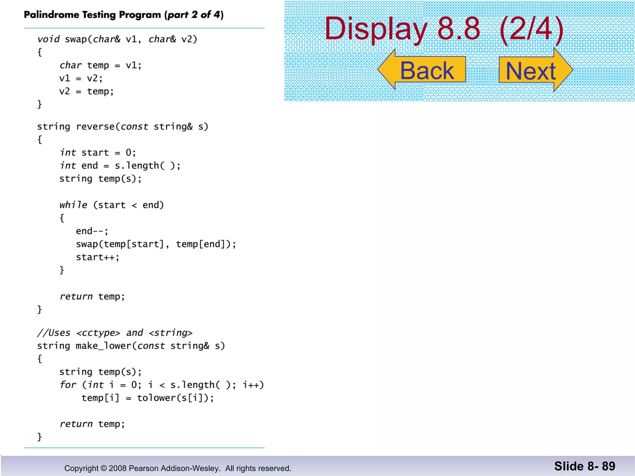 Display 8.8  (2/4) Slide 8-  Back Next 