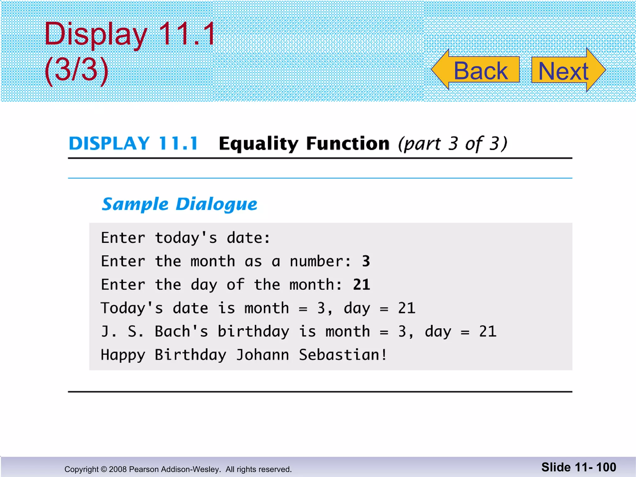 Display 11.1 (3/3) Slide 11-  Back Next 