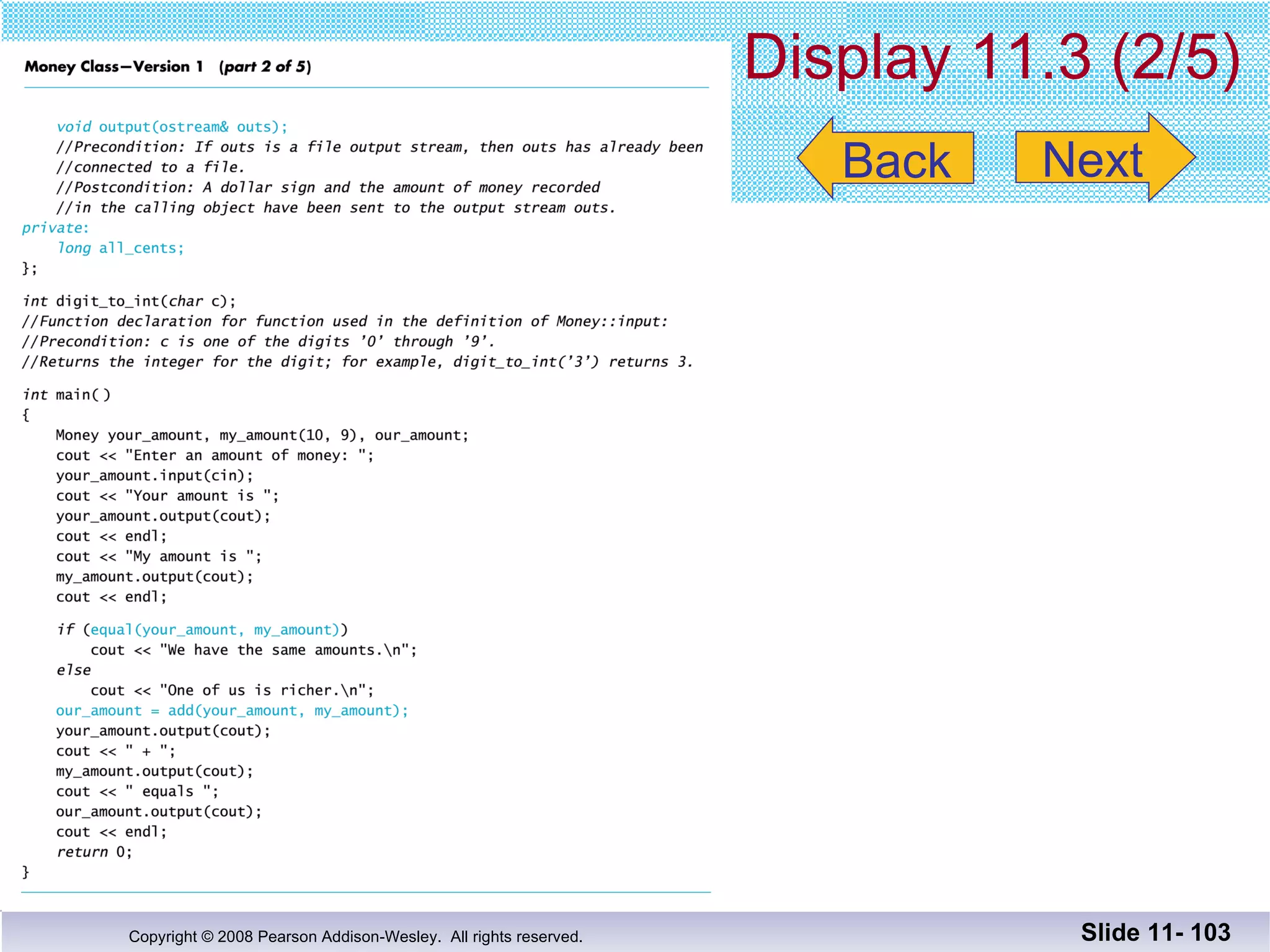 Display 11.3 (2/5) Slide 11-  Back Next 