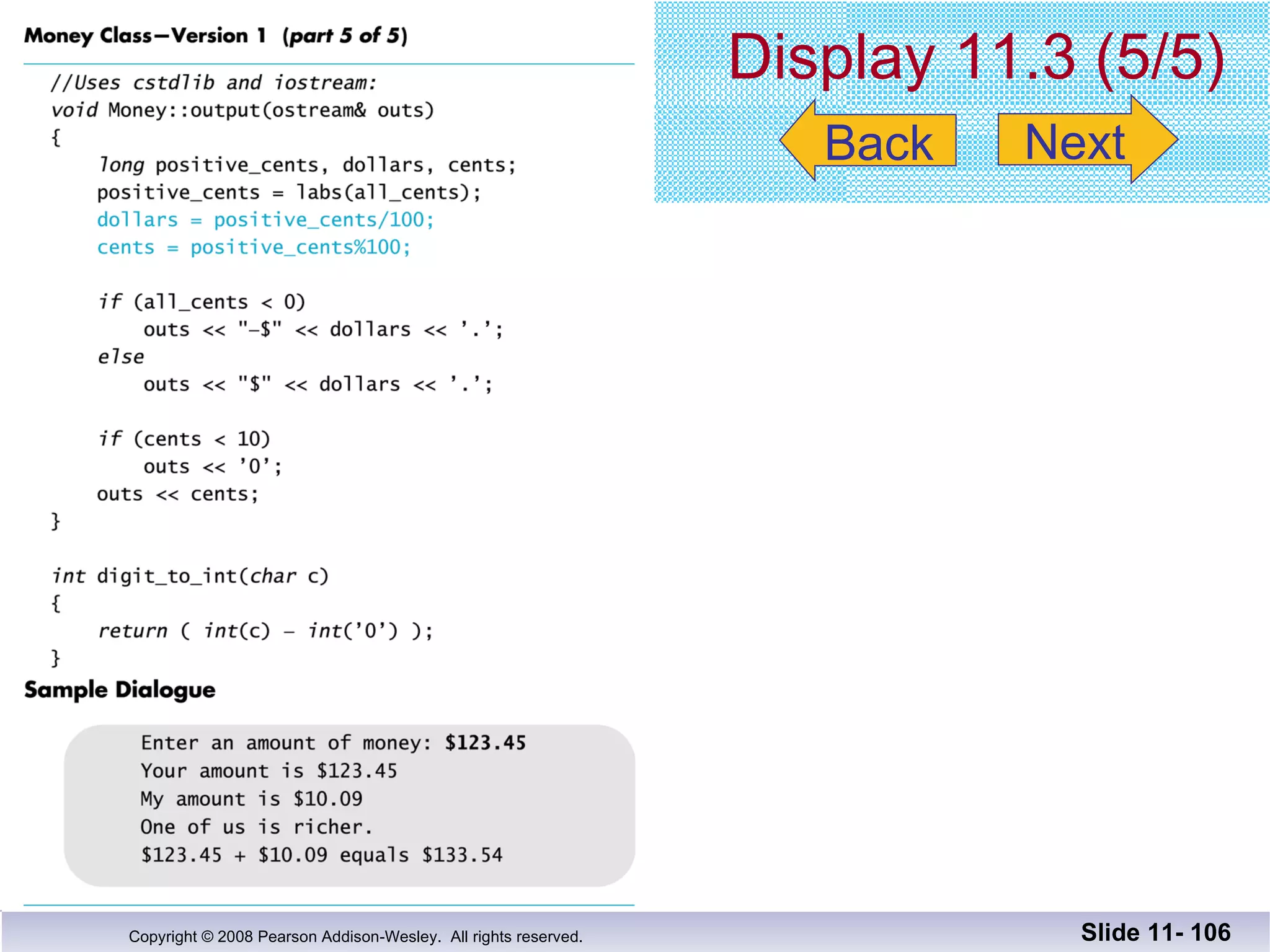 Display 11.3 (5/5) Slide 11-  Back Next 