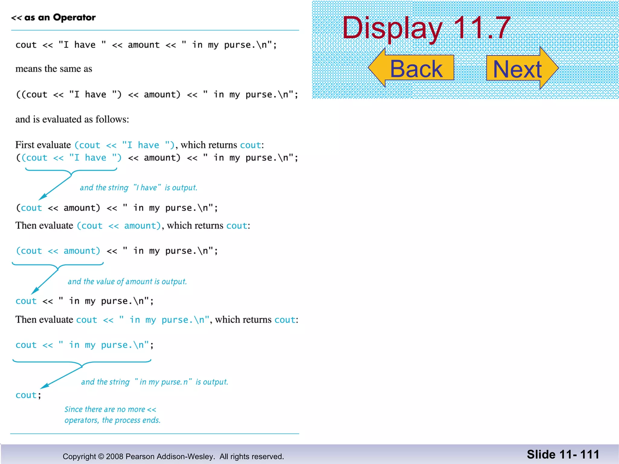 Display 11.7 Slide 11-  Back Next 