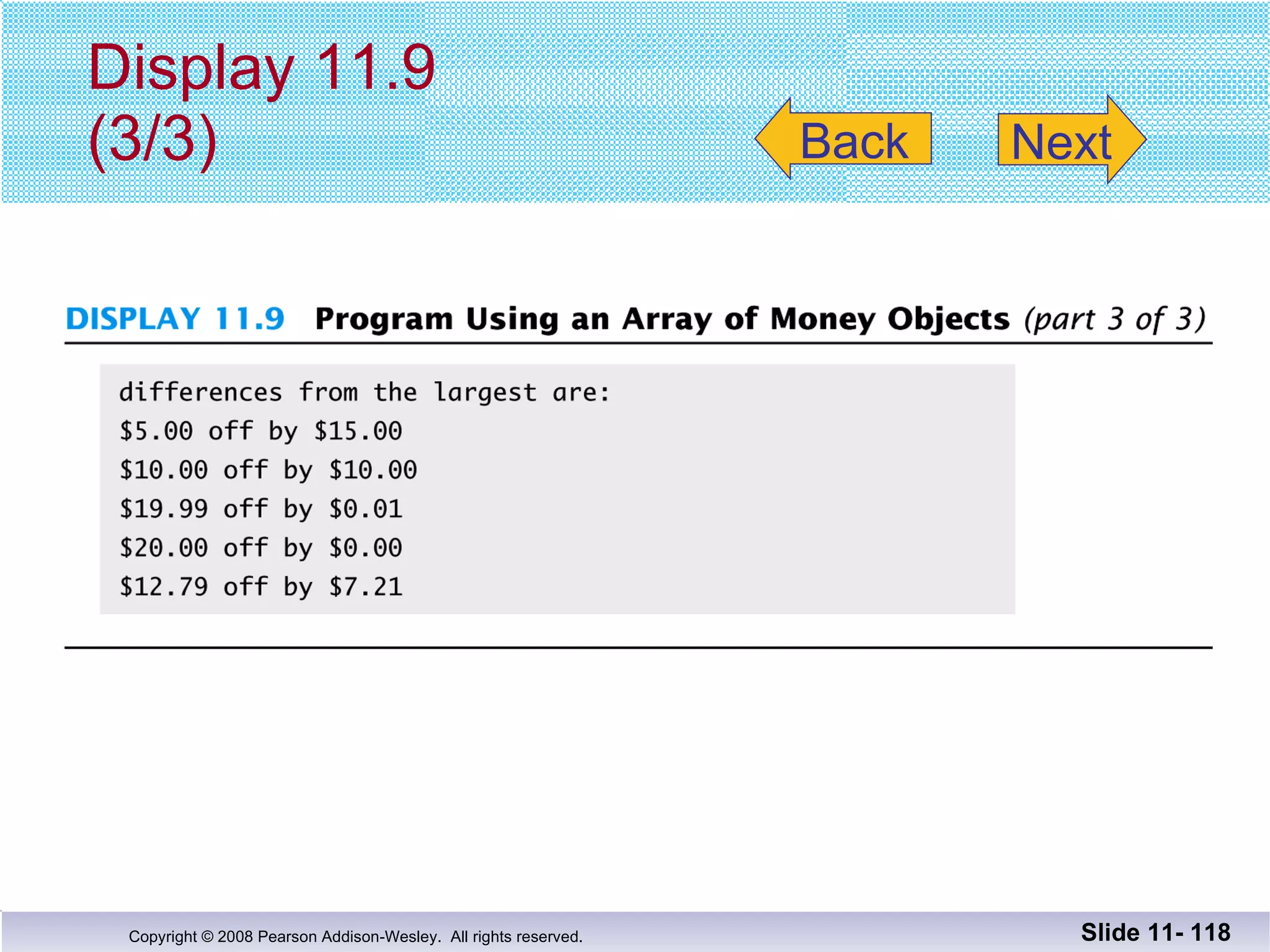 Display 11.9 (3/3) Slide 11-  Back Next 