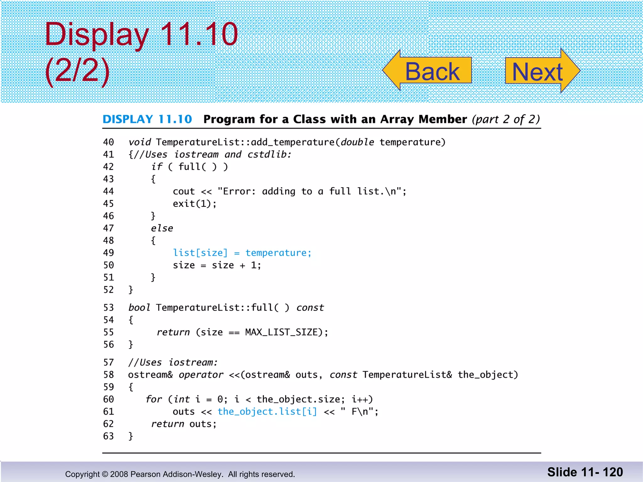 Display 11.10 (2/2) Slide 11-  Back Next 