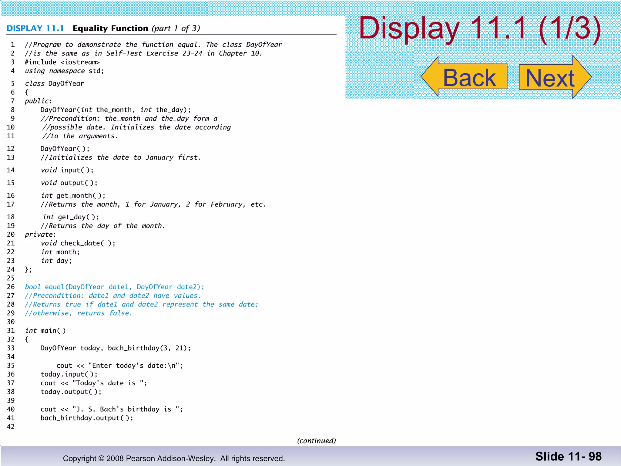 Display 11.1 (1/3) Slide 11-  Back Next 
