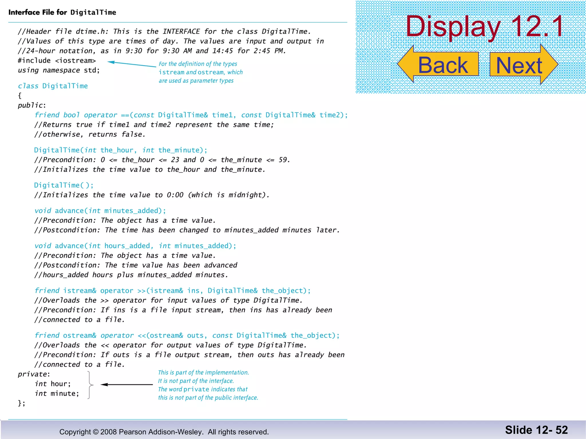 Display 12.1   Slide 12-  Back Next 