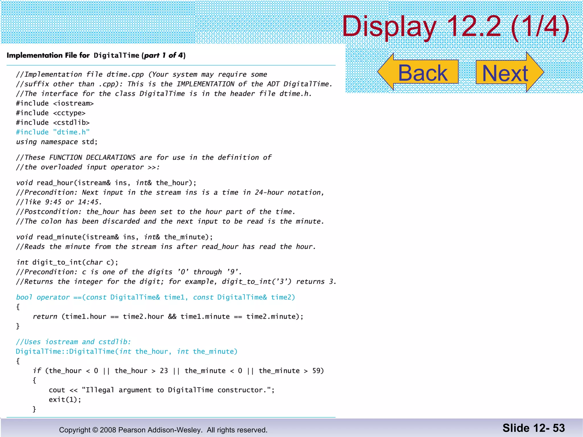 Display 12.2 (1/4) Slide 12-  Back Next 