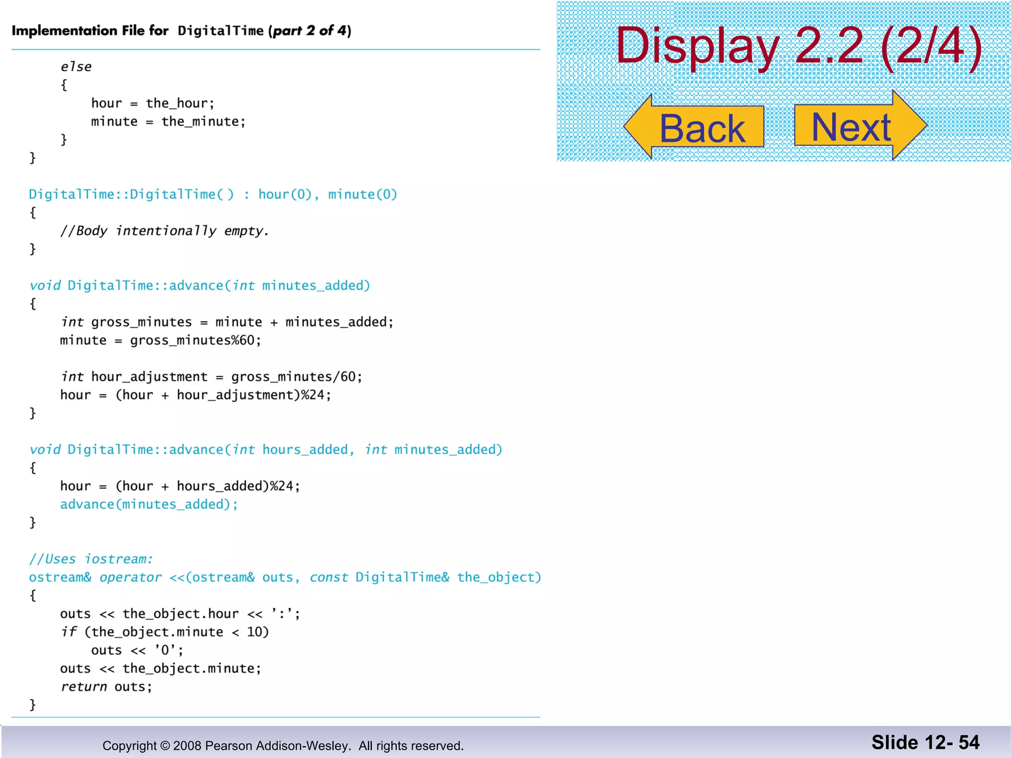 Display 2.2 (2/4) Slide 12-  Back Next 