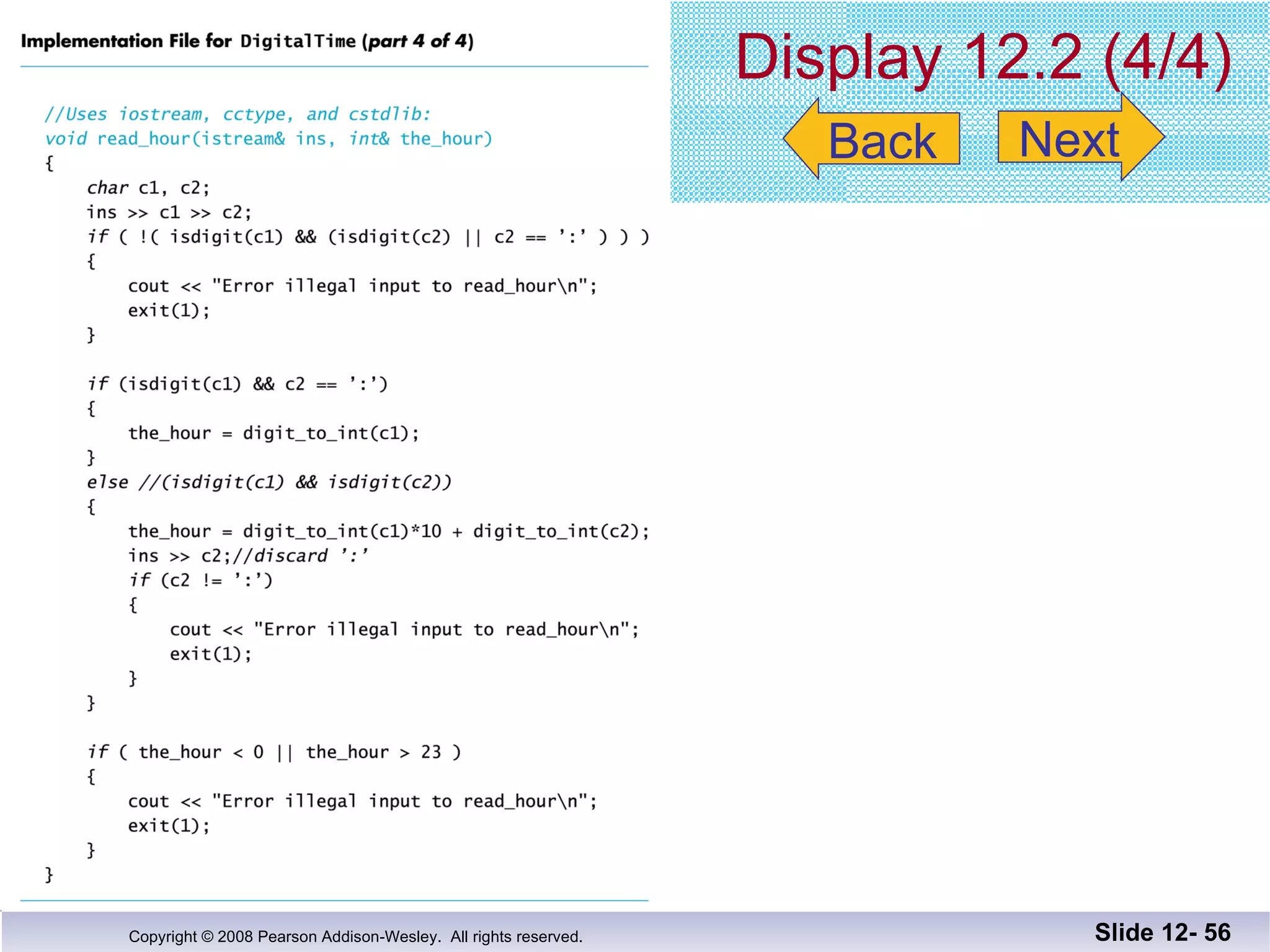 Display 12.2 (4/4) Slide 12-  Back Next 