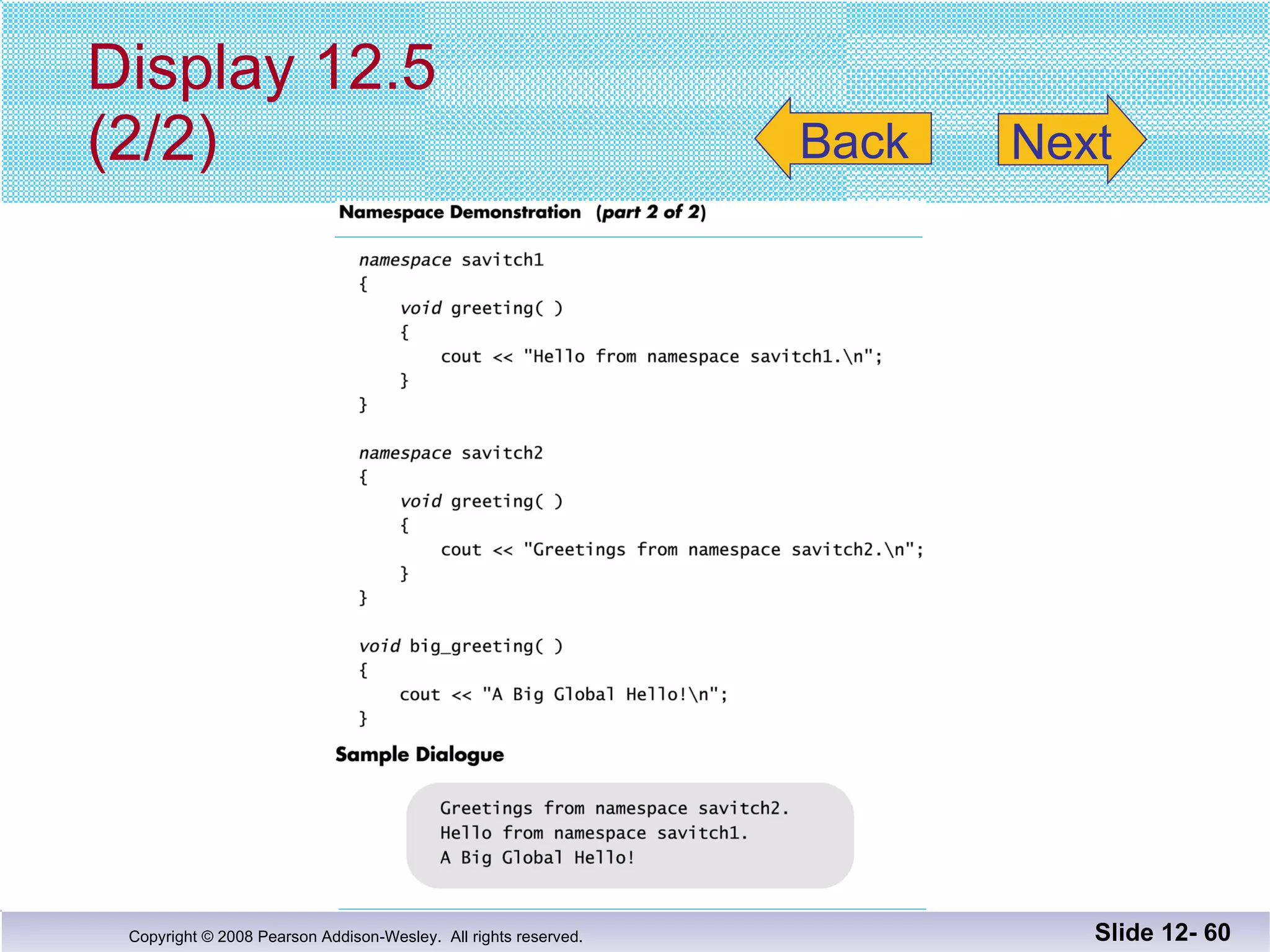 Display 12.5 (2/2) Slide 12-  Back Next 