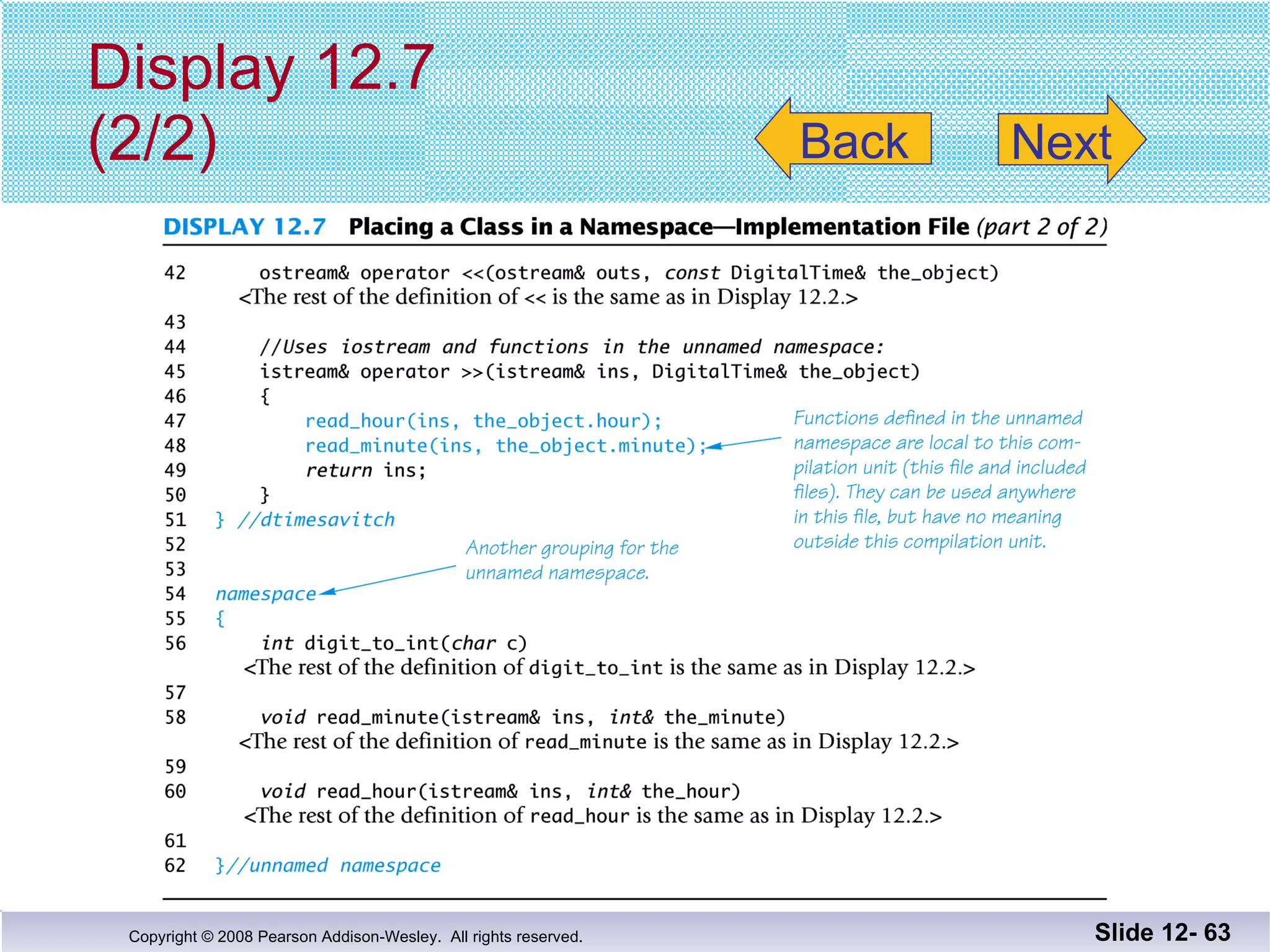 Display 12.7 (2/2) Slide 12-  Back Next 