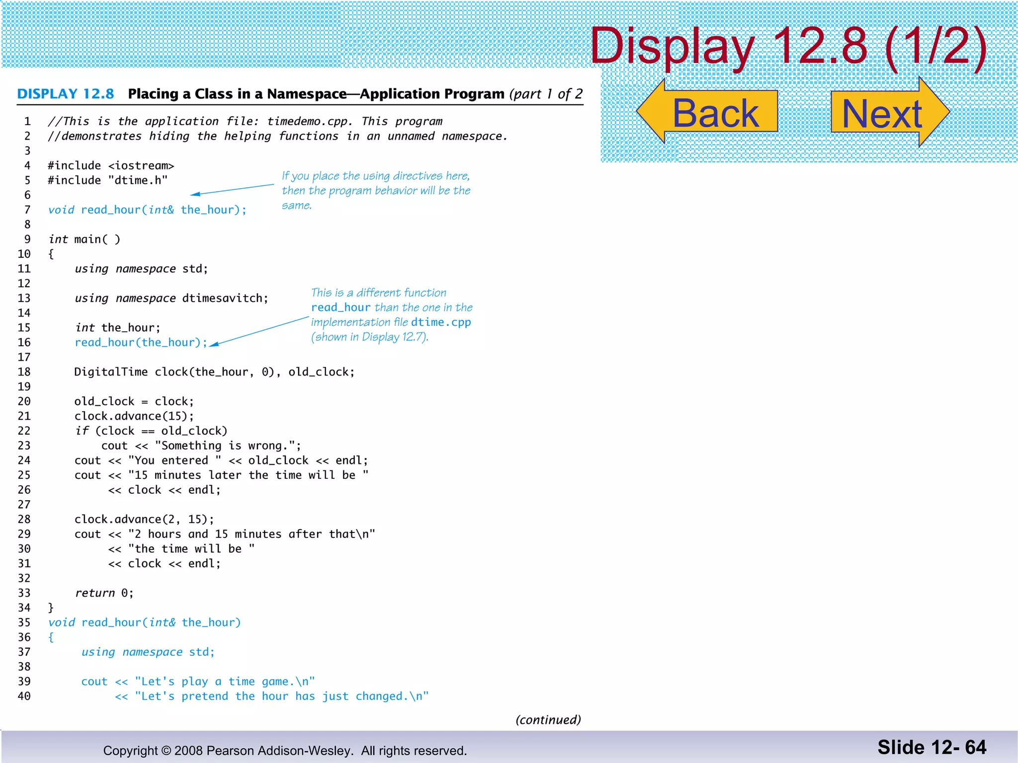 Display 12.8 (1/2) Slide 12-  Back Next 