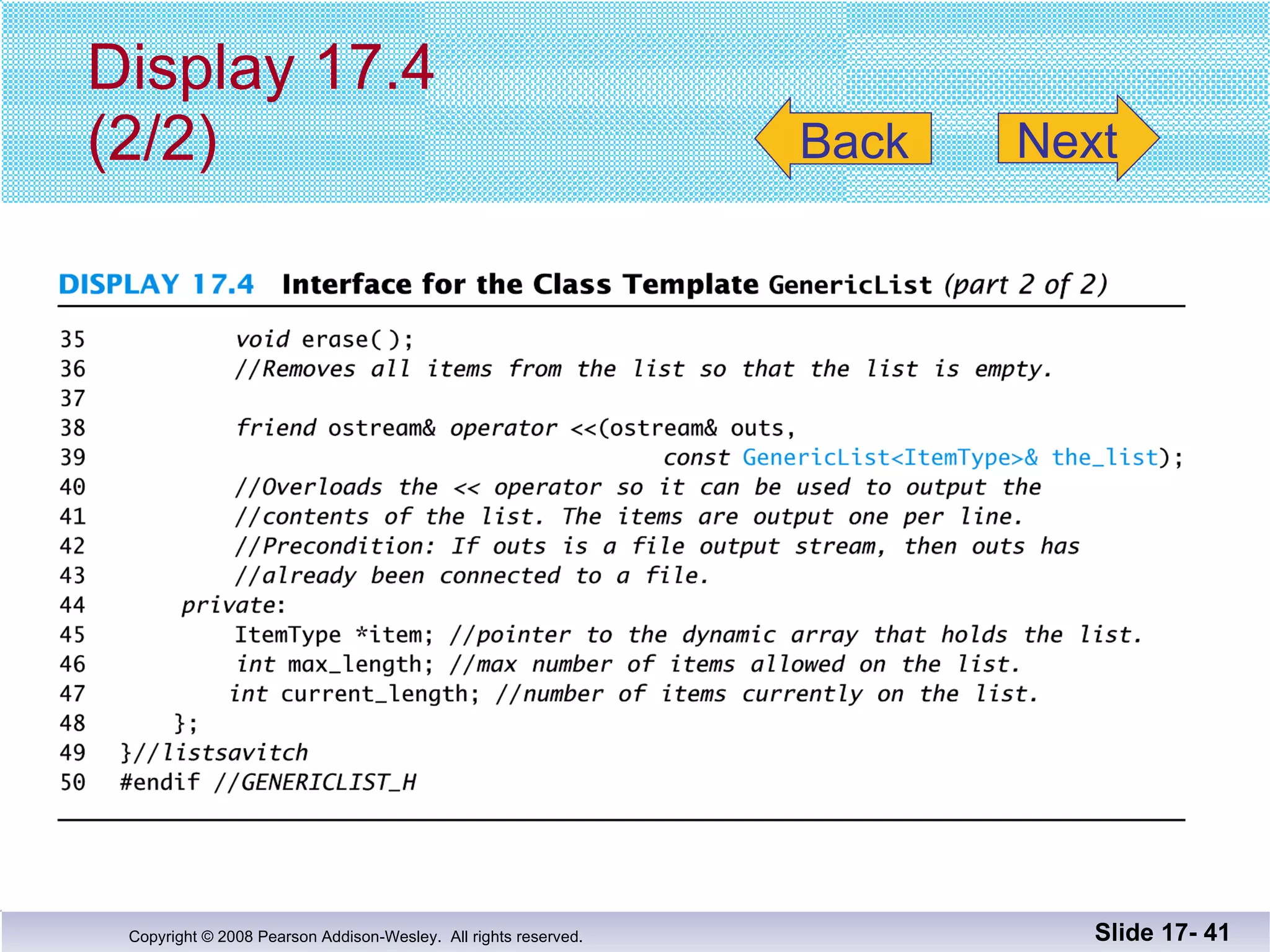 Display 17.4 (2/2) Slide 17-  Back Next 
