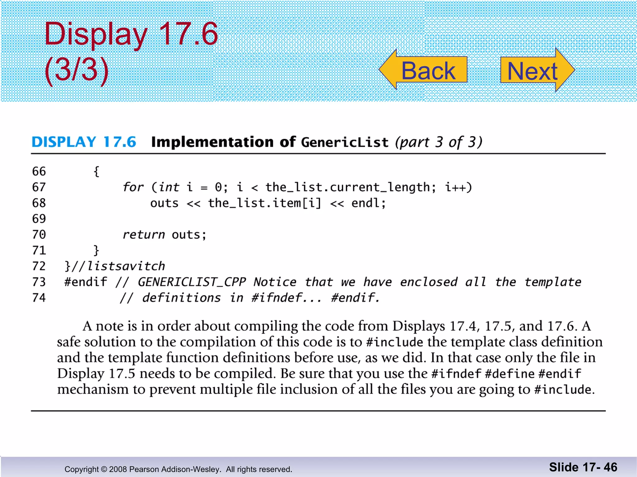 Display 17.6 (3/3) Slide 17-  Back Next 