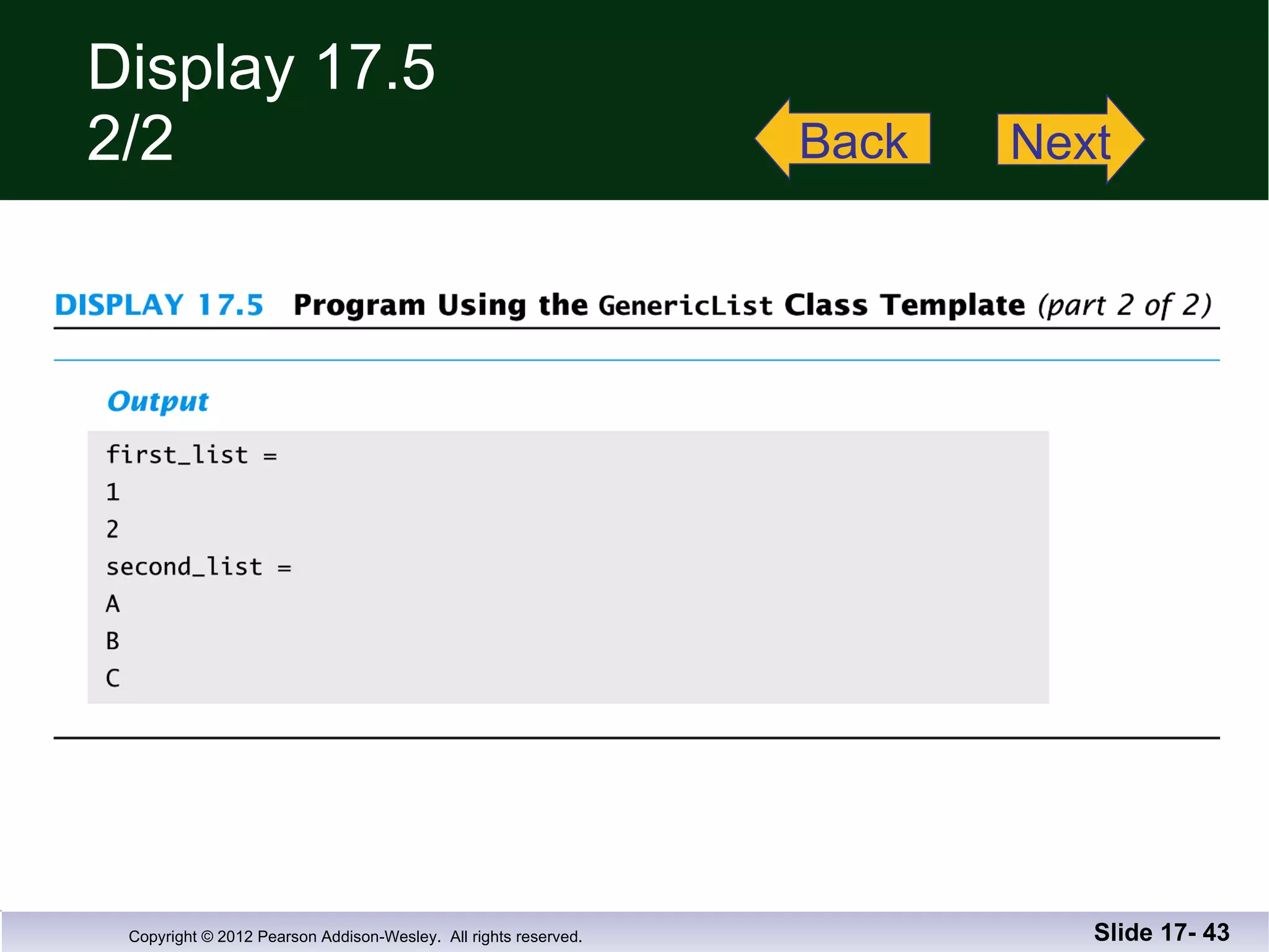 Display 17.5 2/2 Slide 17-  Back Next 