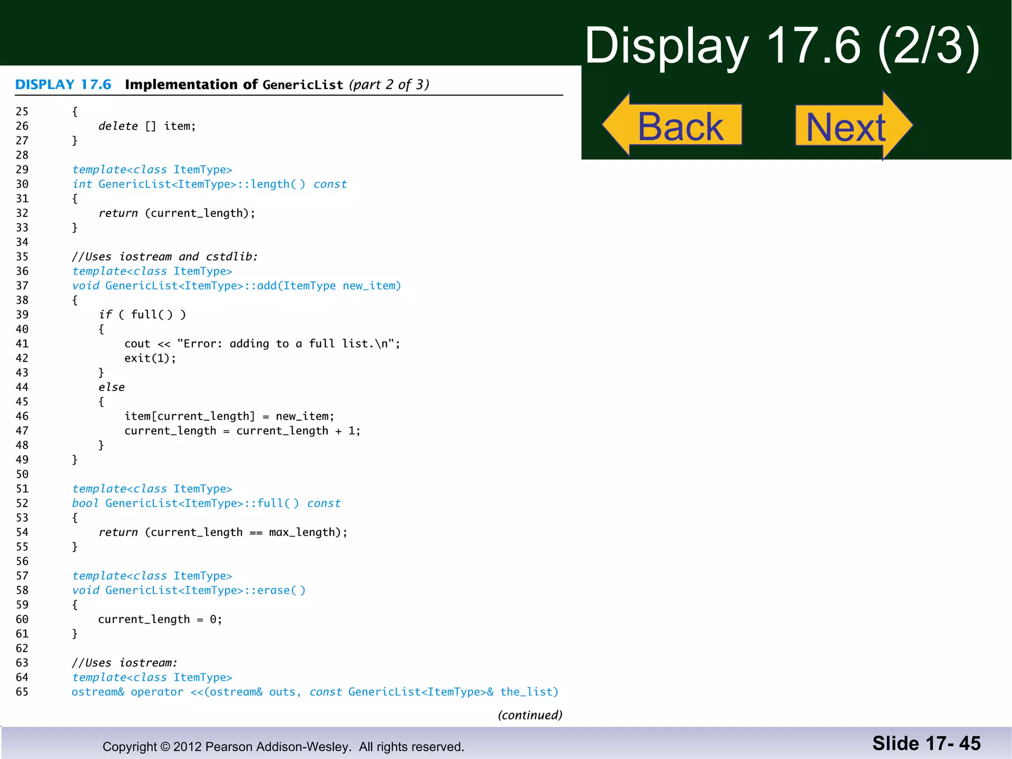 Display 17.6 (2/3) Slide 17-  Back Next 