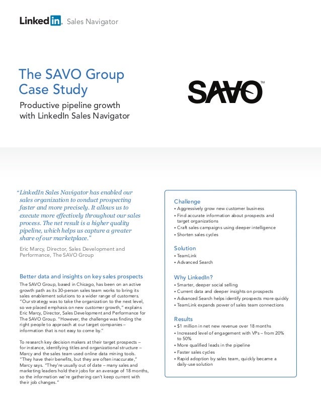Savo Group Case Study 1 Million Net New Revenue in 18 Months with L…