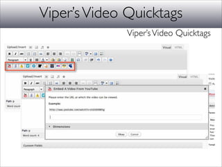 Viper’s Video Quicktags
              Viper’s Video Quicktags
 