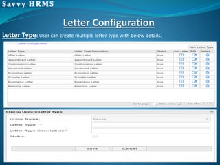 Letter Type: User can create multiple letter type with below details.
 