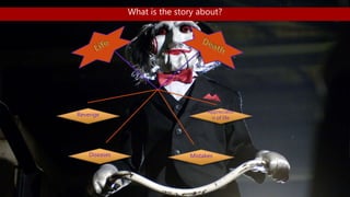 What is the story about?
Revenge
Appreciatio
n of life
Diseases Mistakes
 