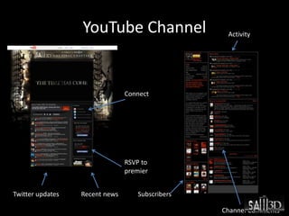 YouTube Channel
Twitter updates Recent news
RSVP to
premier
Connect
Friends comments
Activity
Subscribers
Channel Comments
 