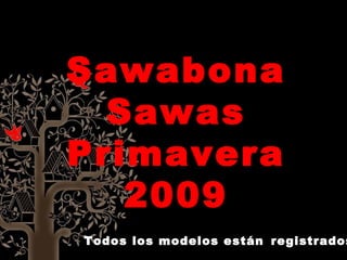 Sawabona Sawas Primavera 2009 Todos los modelos están   registrados 