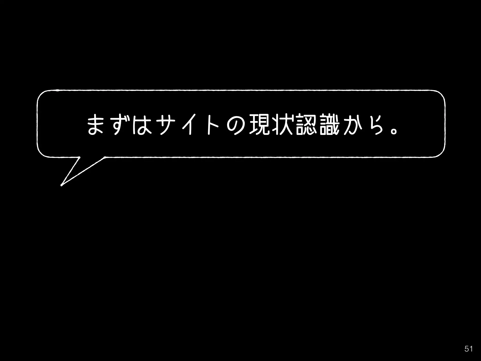 51
まずはサイトの現状認識から。
 