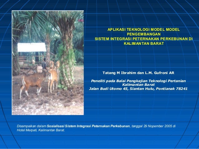 Aplikasi Teknologi Model Model Pengembangan Sistem Integrasi Peternak