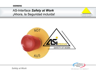 AS-Interface  Safety at Work  ¡ Ahora, l a Seguridad incluída! SAFETY AT WORK 