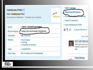 Voorbeeld van een klantInformatiehttp://www.youtube.com/watch?v=tNKa9psUV98Web 2.0http://www.youtube.com/watch?v=1D9PikBzNNo&feature=related