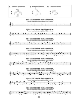 28
A Compasso quaternário B Compasso ternário C Compasso binário
4
4
3
4
2
4
119 -EXERCÍCIO DE DIVISÃO MUSICAL
Para ser praticado após a página 05 do método
120 -EXERCÍCIO DE DIVISÃO MUSICAL
Para ser praticado após a página 06 do método
121 -EXERCÍCIO DE DIVISÃO MUSICAL
Para ser praticado após a página 08 do método
122 -EXERCÍCIO DE DIVISÃO MUSICAL
Para ser praticado após a página 10 do método
123 -EXERCÍCIO DE DIVISÃO MUSICAL
Para ser praticado após a página 15 do método
124 -EXERCÍCIO DE DIVISÃO MUSICAL
Para ser praticado após a página 18 do método
125 -EXERCÍCIO DE DIVISÃO MUSICAL
Para ser praticado após a página 22 do método
126 -EXERCÍCIO DE DIVISÃO MUSICAL
Para ser praticado após a página 25 do método
 