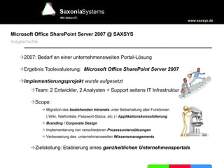 Saxonia Erfahrungsbericht EC u. CM